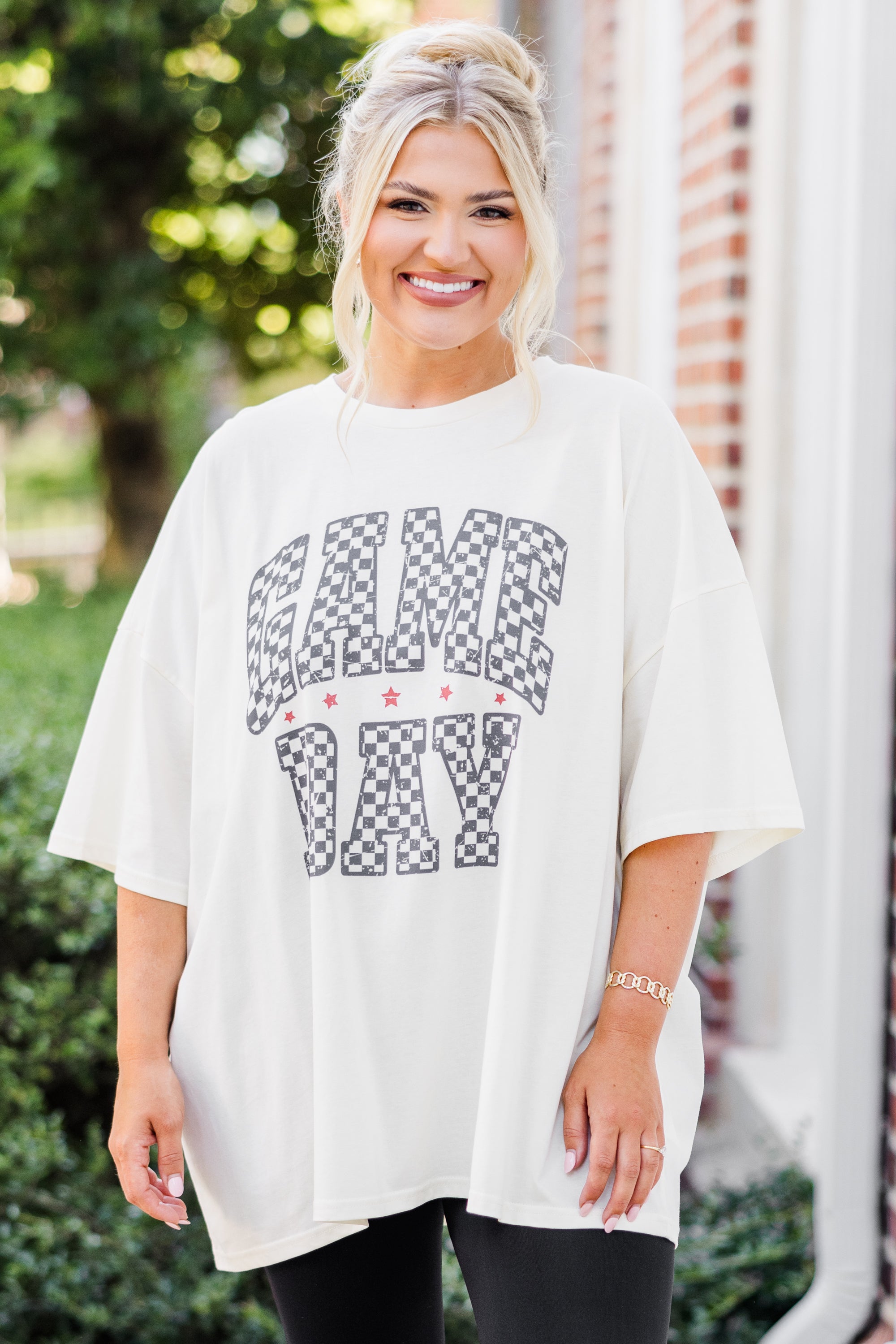 Ready For Game Day Boyfriend Tee. Ivory