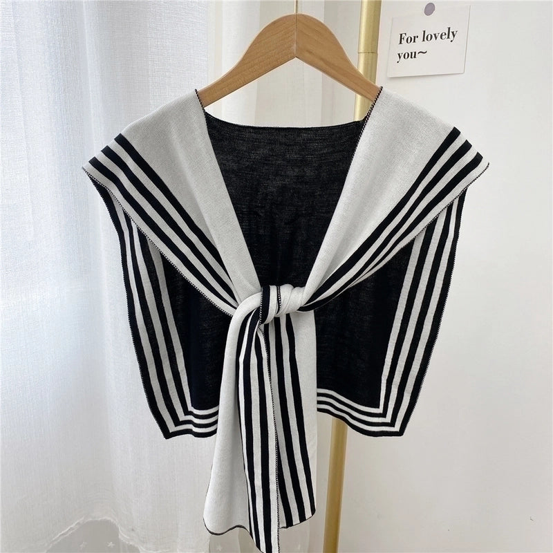 Unisex Sweet Color Block Stripe Knit Scarf