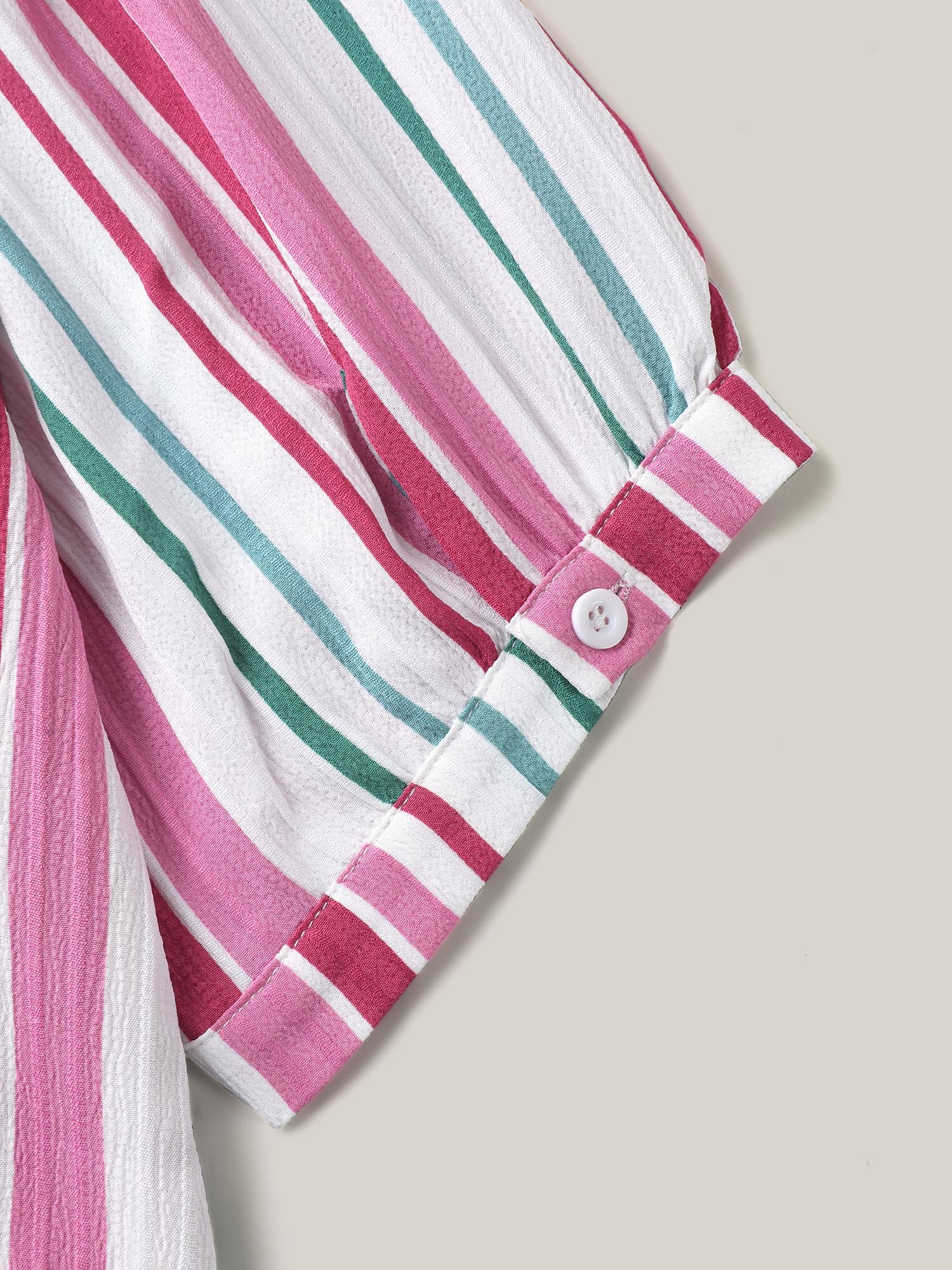 Stripe Print Round Neck Blouse