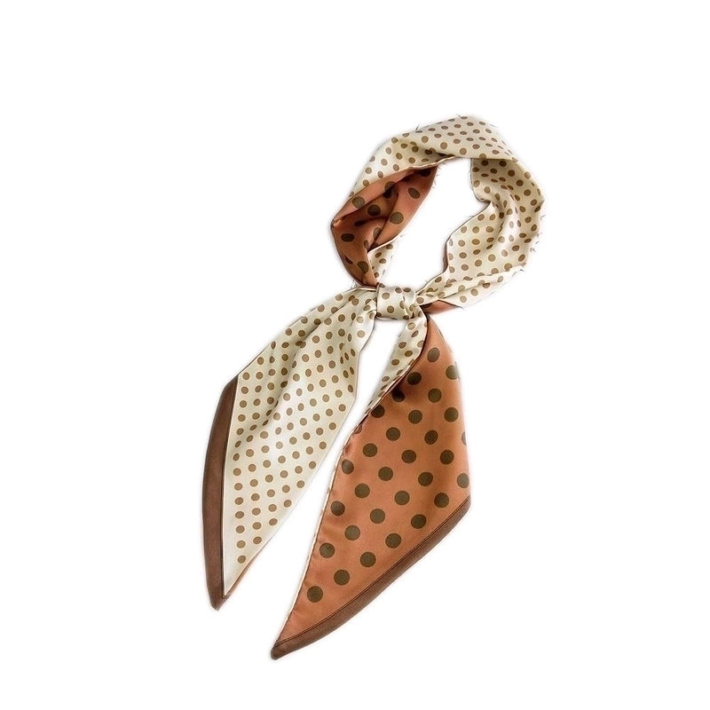 Unisex Sweet Polka Dots Polyester Printing Silk Scarves