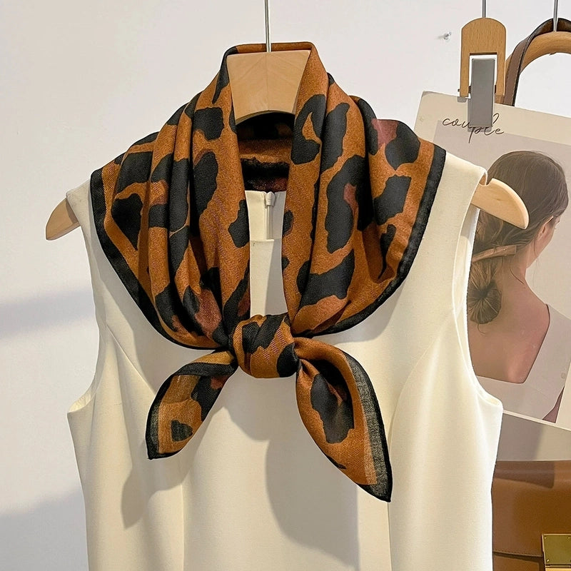 Women's Elegant Flower Polyester Silk Scarf
