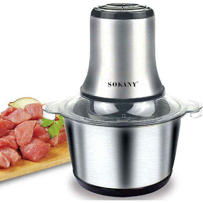 Meat Grinder Chopper 3L .Electric Stainless Steel Meat Chopper. Silver