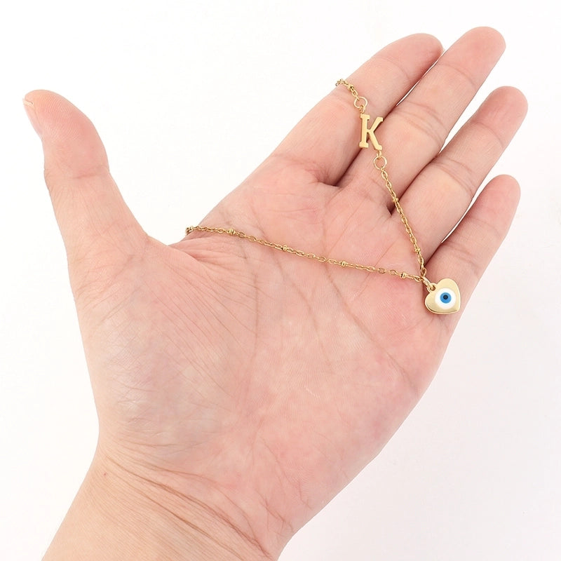 Elegant Minimalist Classic Style Letter Heart Shape Eye 201 Stainless Steel 304 Stainless Steel Copper Stainless Steel Necklaces