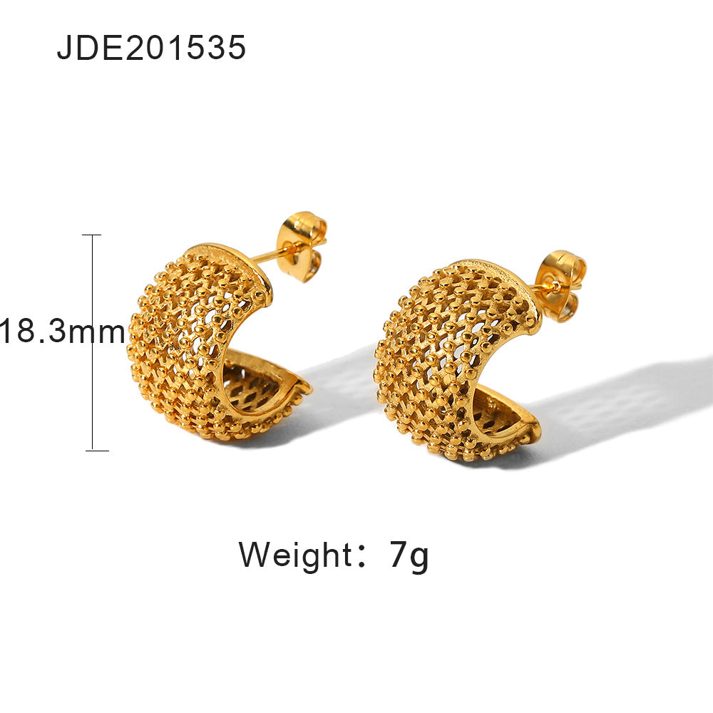 Geometric Stainless Steel 18K Gold Plated Earrings