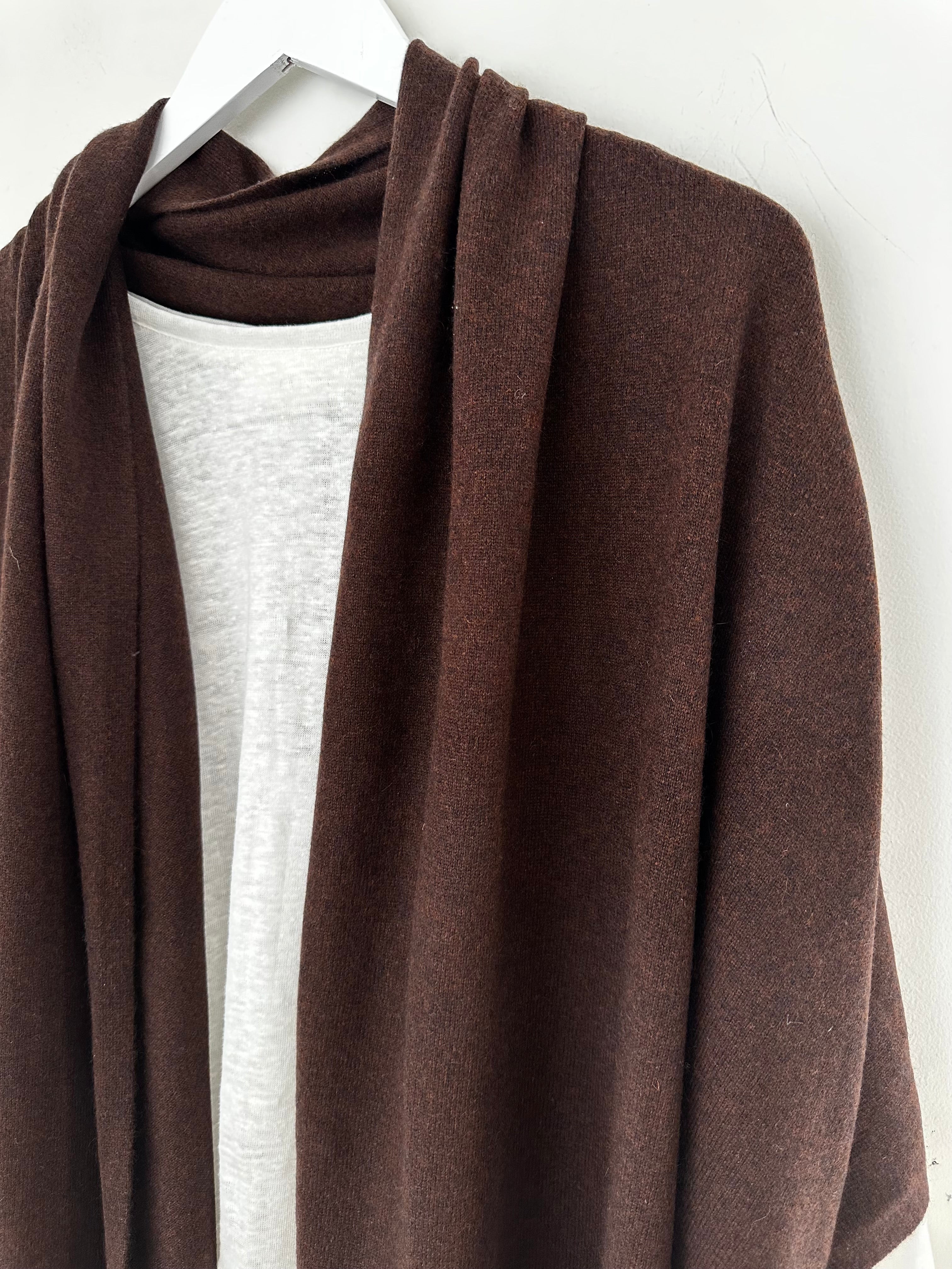 large cashmere scarf-chocolate