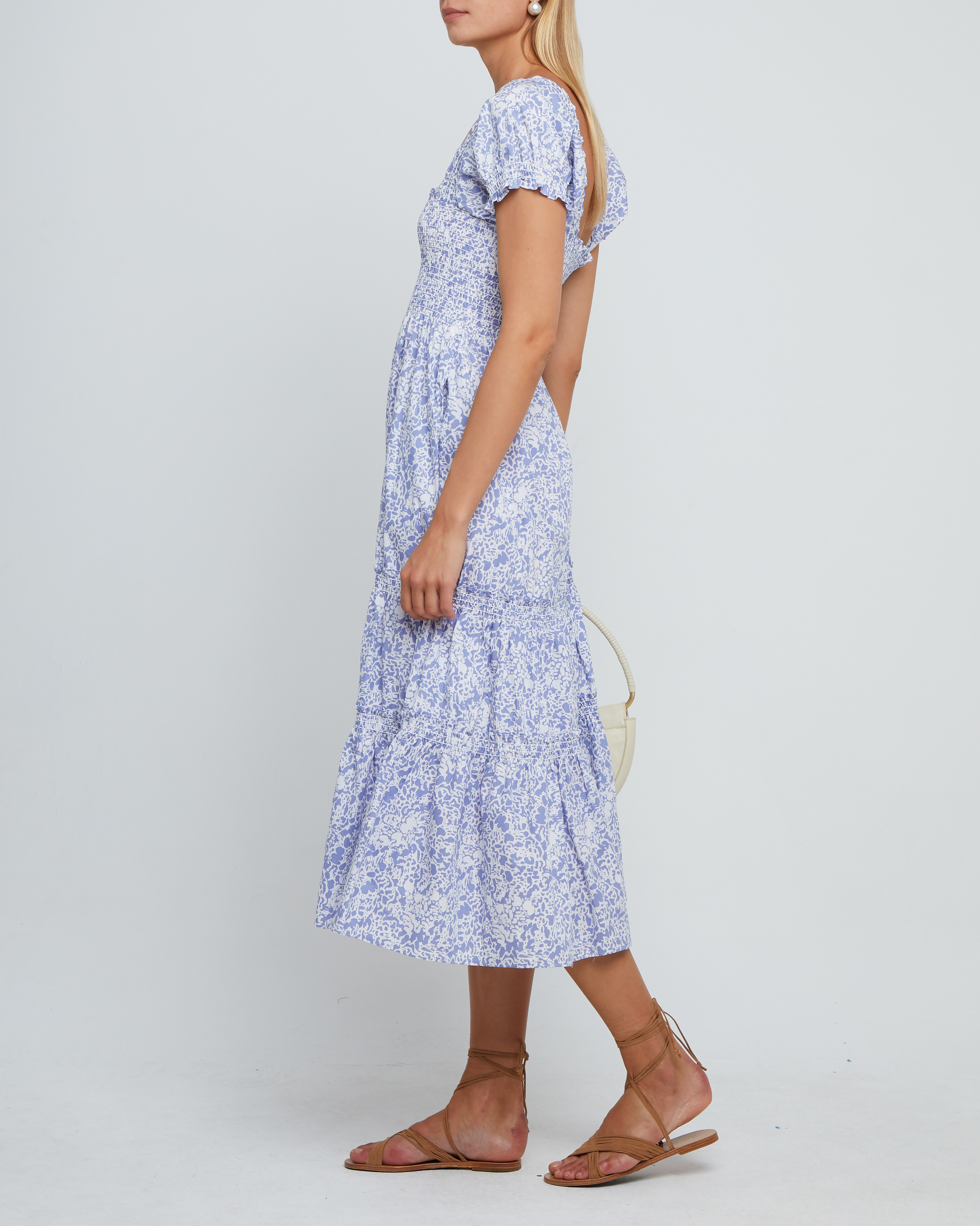 Square Neck Smocked Maxi Dress