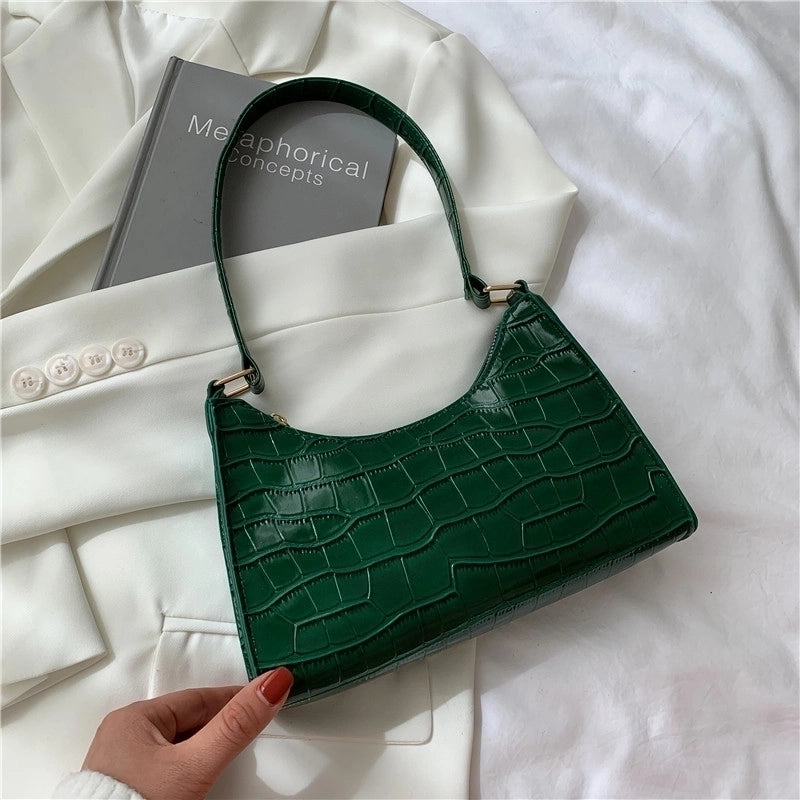 Small Pu Leather Streetwear Baguette Bag Large -capacity Women's Bag