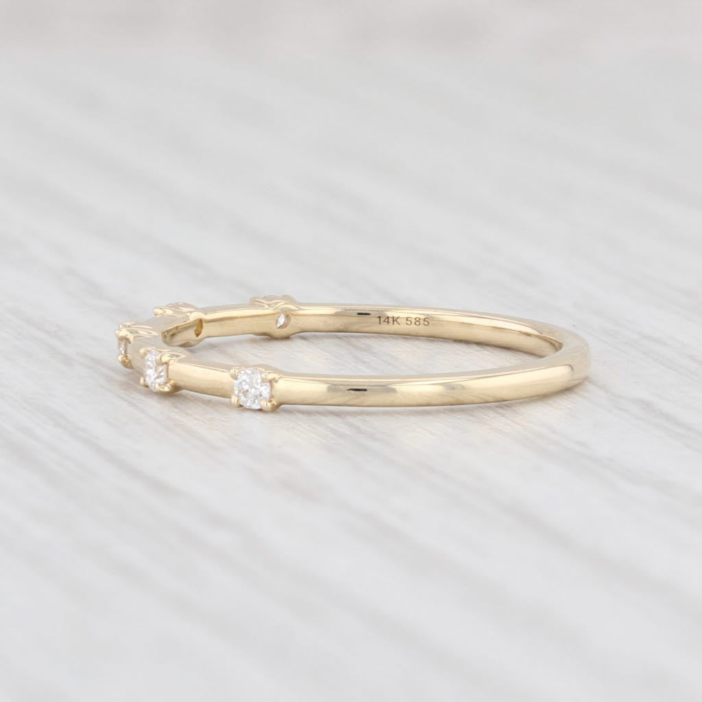 New Diamond Band 14k Yellow Gold Size 6.5 Wedding Stackable Ring