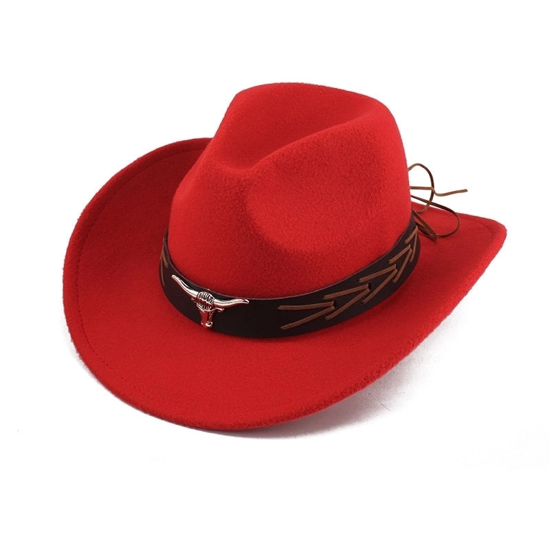 Ethnic Style Topper Hat Western Cowboy Hat Tibetan Tibetan Performance Hat Woolen Hat Central Retro Woolen Hat
