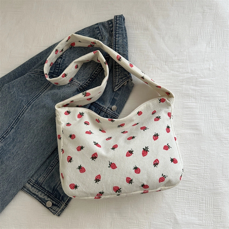 Women's Medium Canvas Color Block Streetwear Square Zipper Shoulder Bag