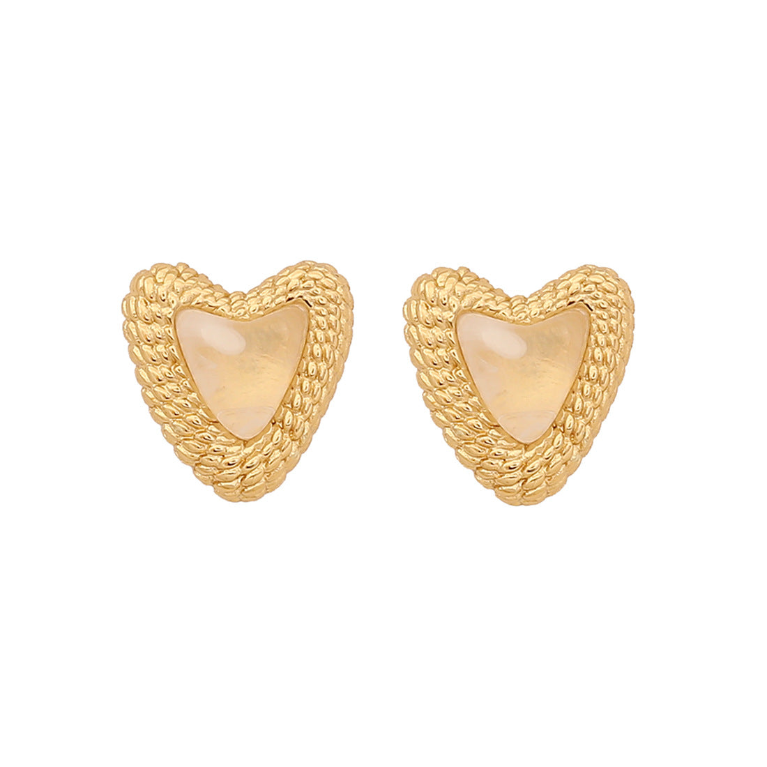 Vintage Retro Heart Heart Stainless Steel Electroplating Stud Earrings