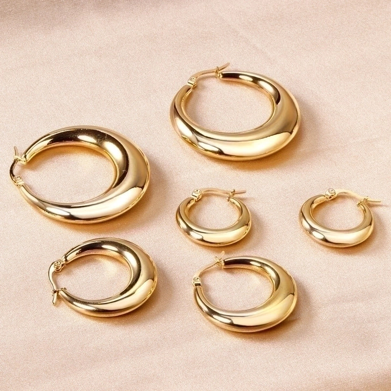 1 Pair Minimalist Classic Style Geometric Plating Stainless Steel Earrings