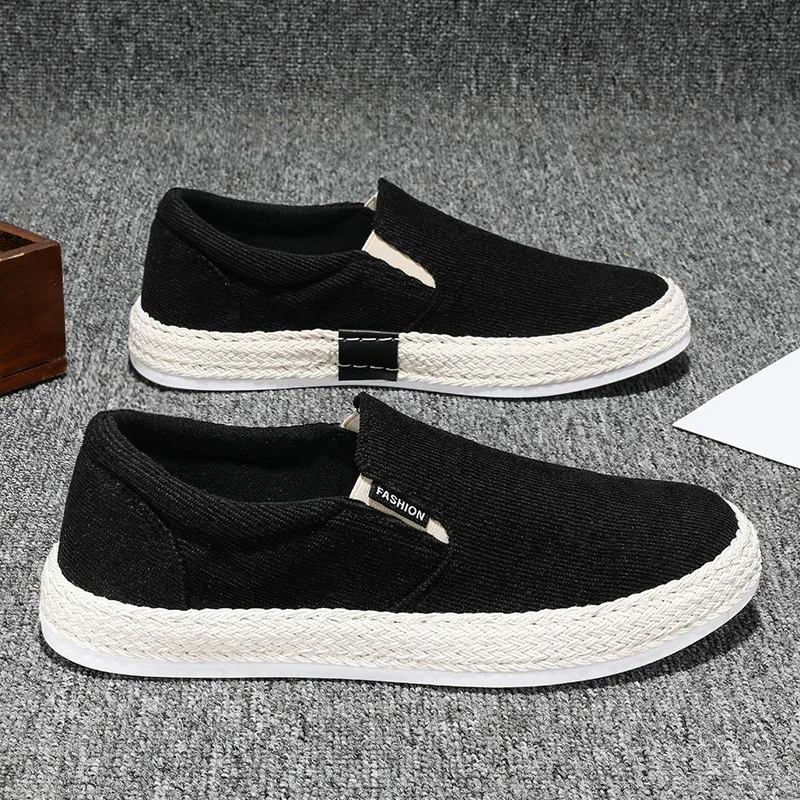 flats Man's Sneakers Canvas Flat Fisherman Linen Cloth Sneakers Shoes Male Summer Casual Shoes For Men Loafers Walking Shoes Male