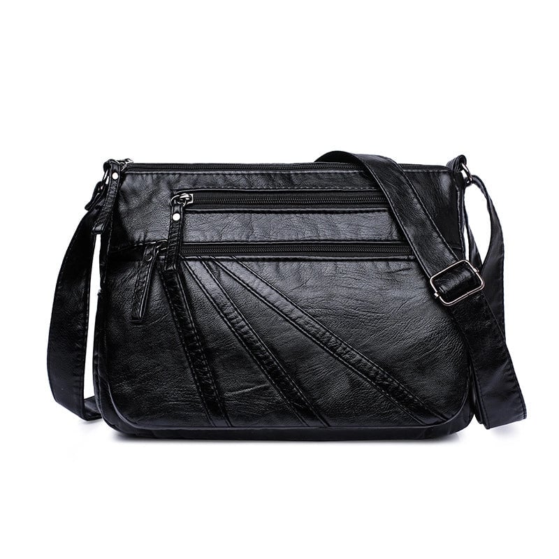 Women's Large Pu Leather Solid Color Streetwear Square Zipper Shoulder Bag Crossbody Bag