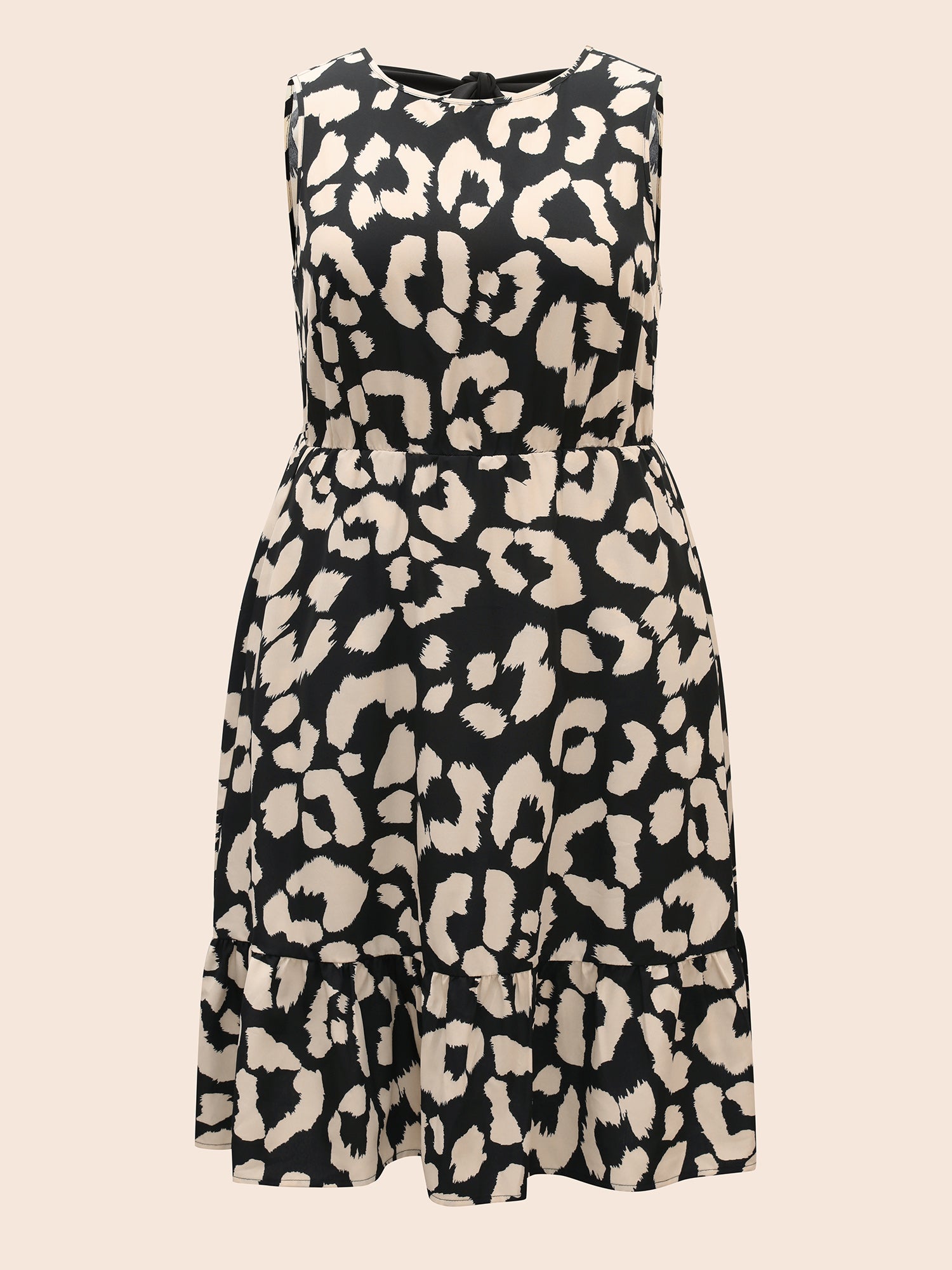 Leopard Print Back Tie Knot Tank Dress