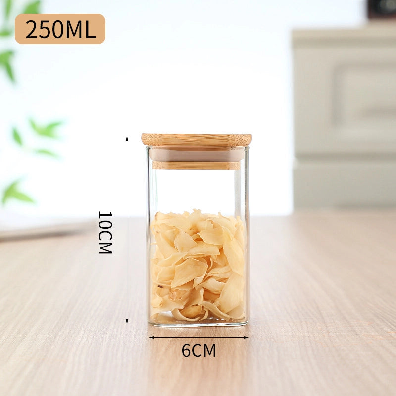 Minimalist Solid Color Wood Glass Storage Container Box