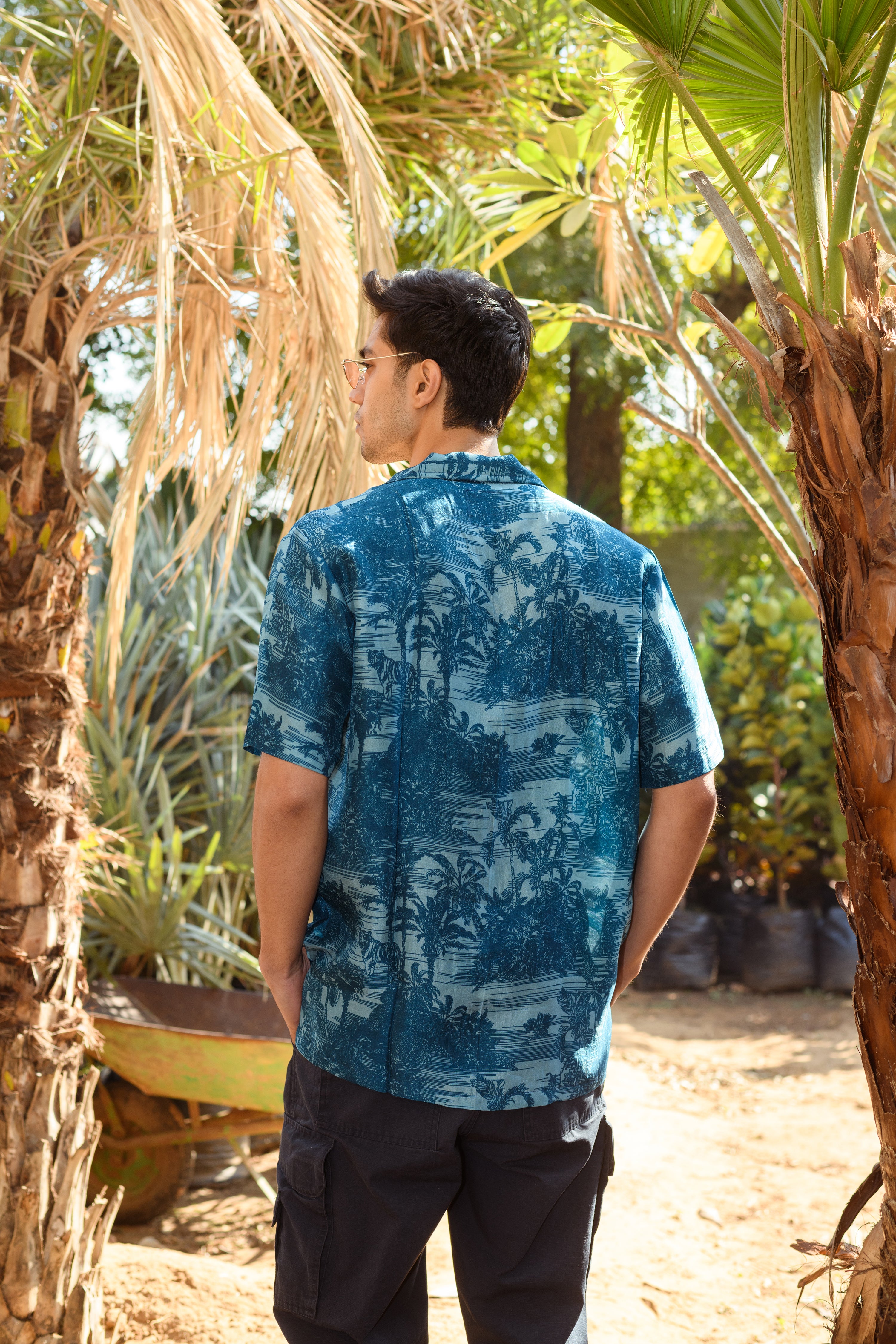 Beach Tiger - Silk - Hawaiin Collar OS Shirt For Men