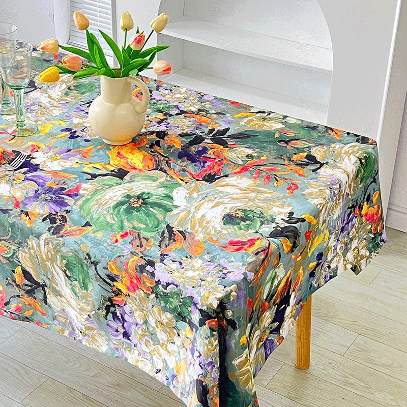Retro Flower Polyester Tablecloths