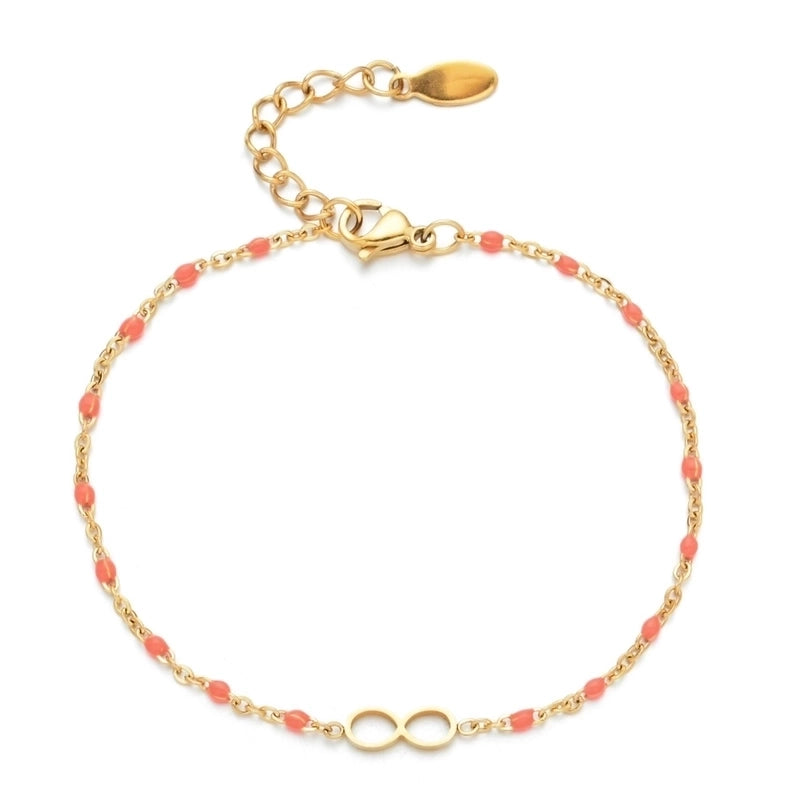 Minimalist Commute Infinity Stainless Steel Enamel Plating Bracelets