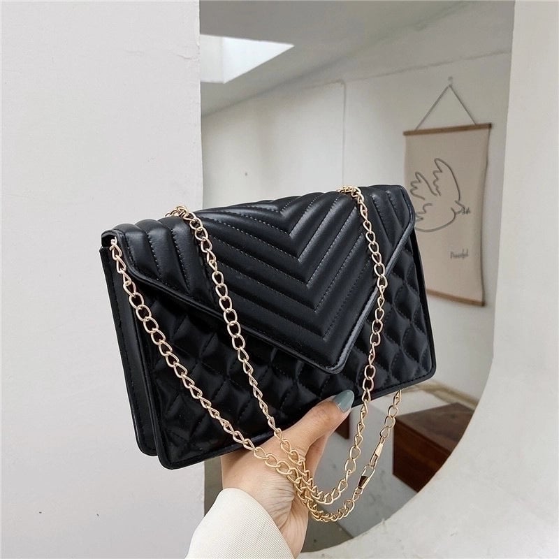 Women's Small Pu Leather Solid Color Streetwear Square Flip Cover Crossbody Bag