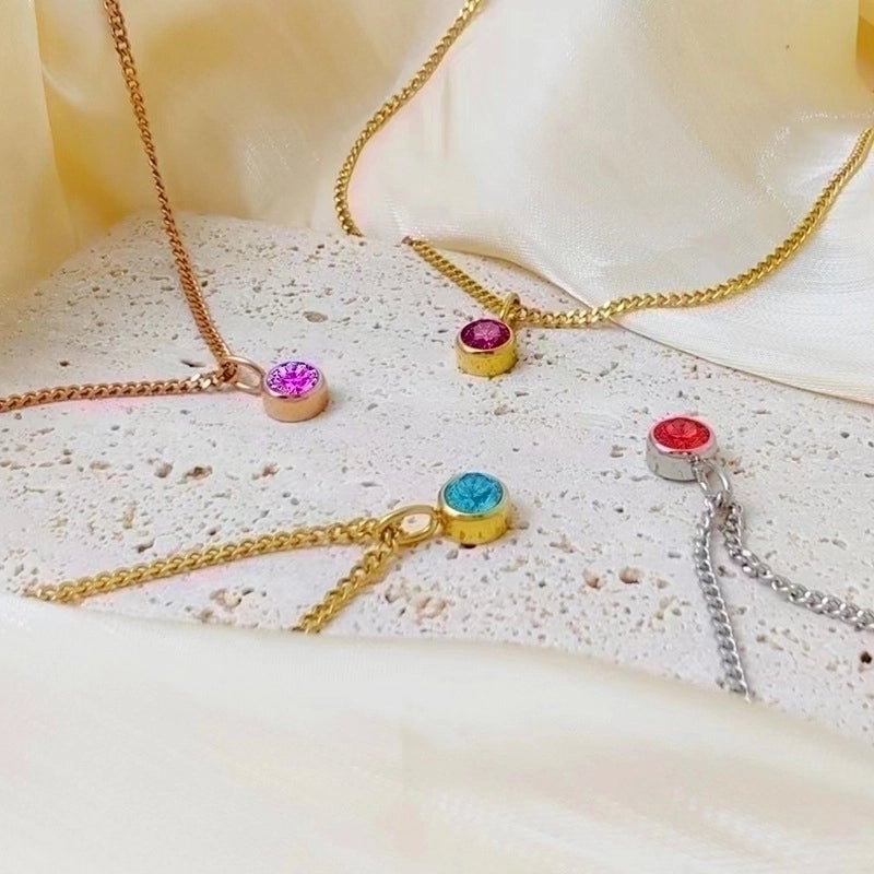 Stainless Steel Minimalist Geometric Pendant Necklace