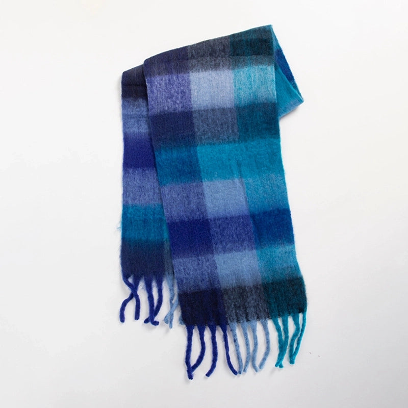 Women's Sweet Color Block Polyester Scarf