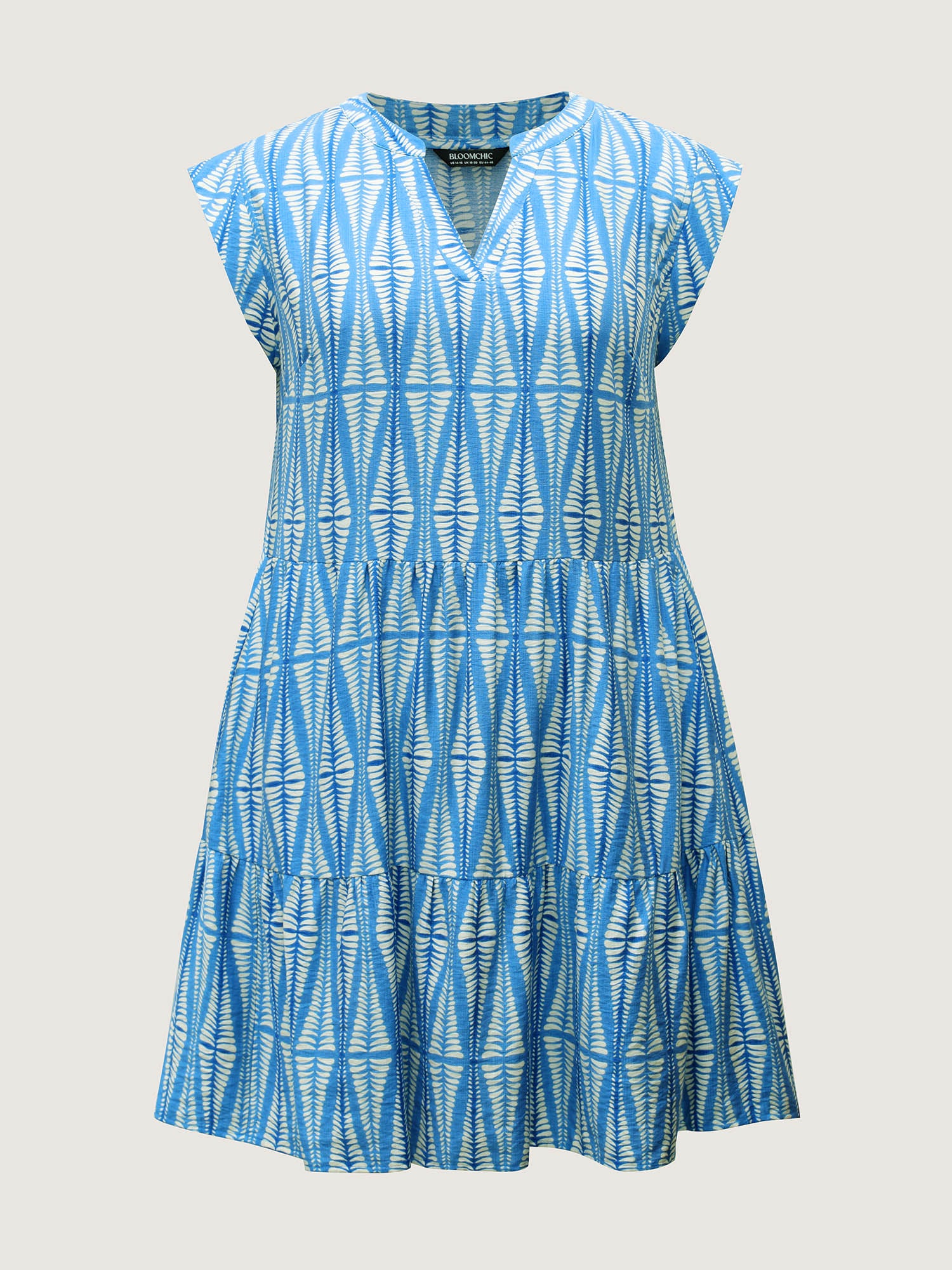 Geometric Vacation Print Low Waist Midi Dress