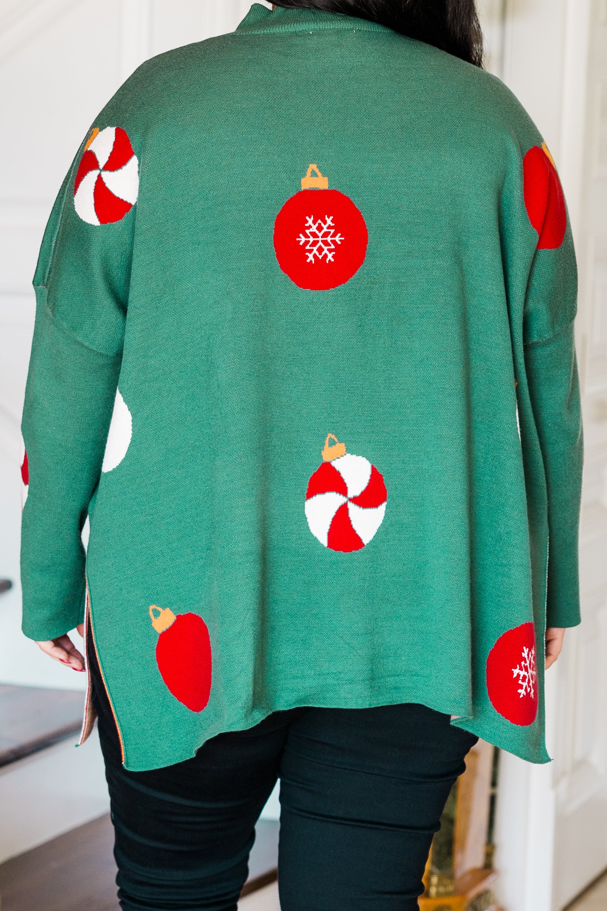 Everything And More Sweater. Green Ornament