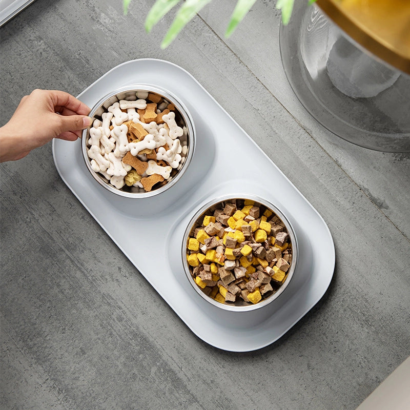 Minimalist Classic Style PP Stainless Steel Solid Color Pet Tableware