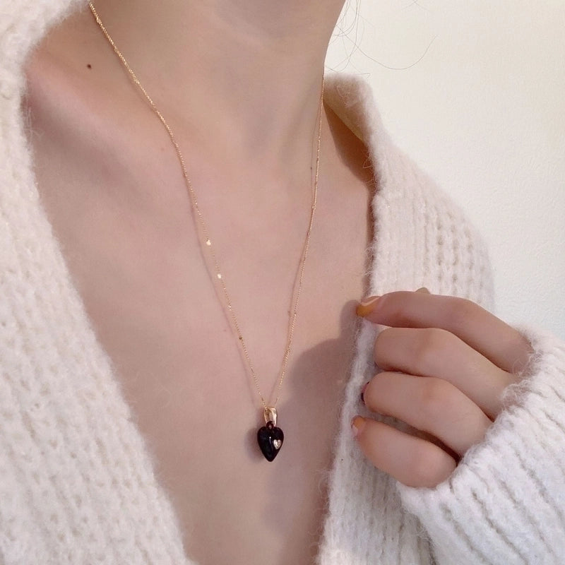 Copper Enamel Plating Heart Shape Copper Necklaces