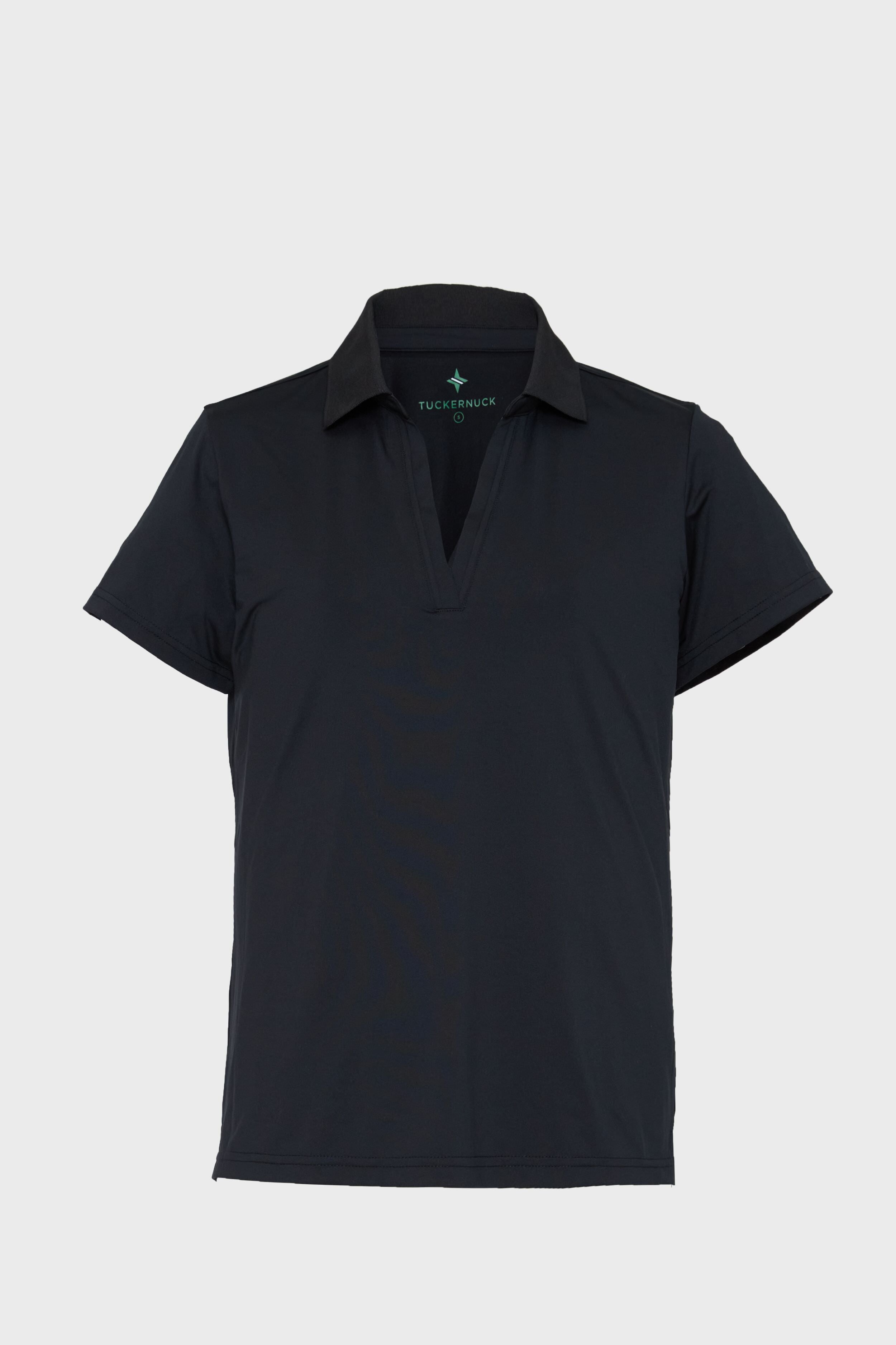 Black Short Sleeve Caroline Polo