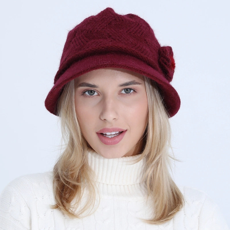Women's Minimalist Solid Color Flat Eaves Wool Cap