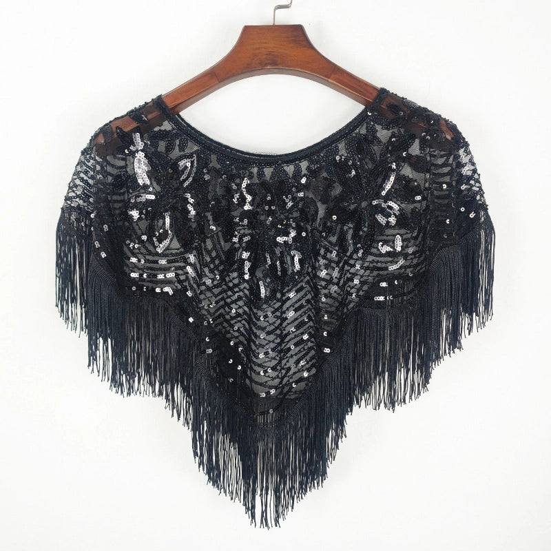 Sequined Shawl Tassel Ladies Summer Sunscreen Thin Coat Mesh Embroidered Beads Outside The Dress Europe And The United States