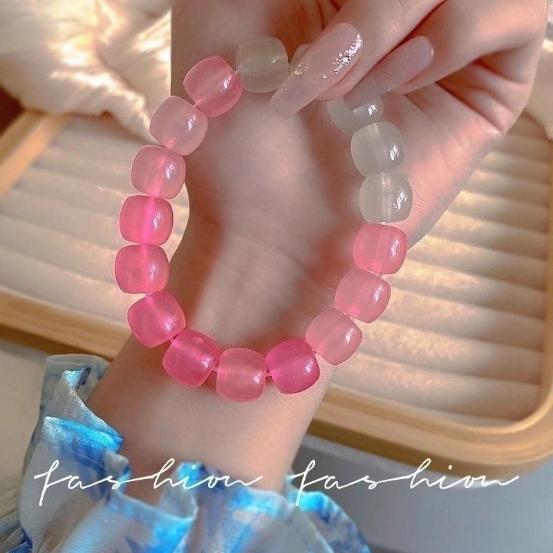 Fashion Letter Flower Titanium Steel Inlay Zircon Bracelets 1 Piece