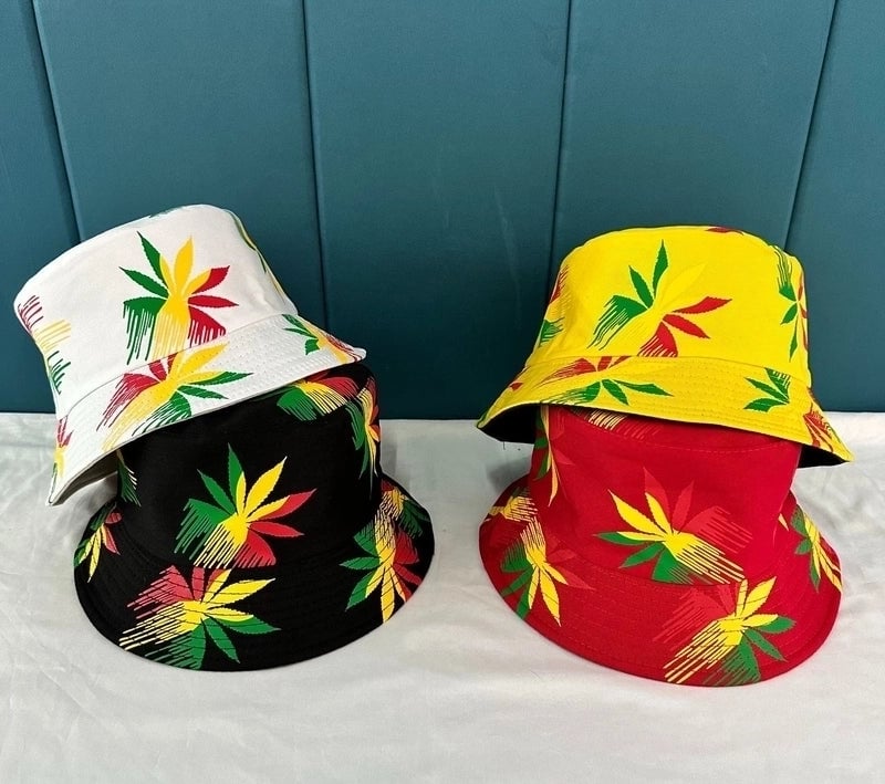 Unisex Casual Minimalist Plant Printing Wide Eaves Bucket Hat