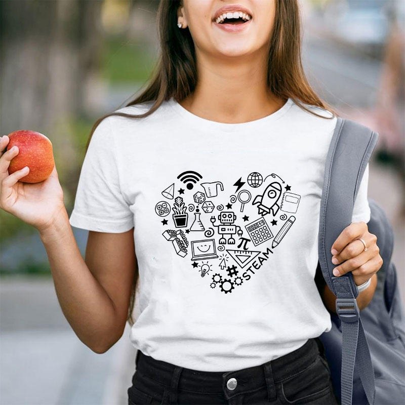 Stem Heart Shape Teacher T-Shirt