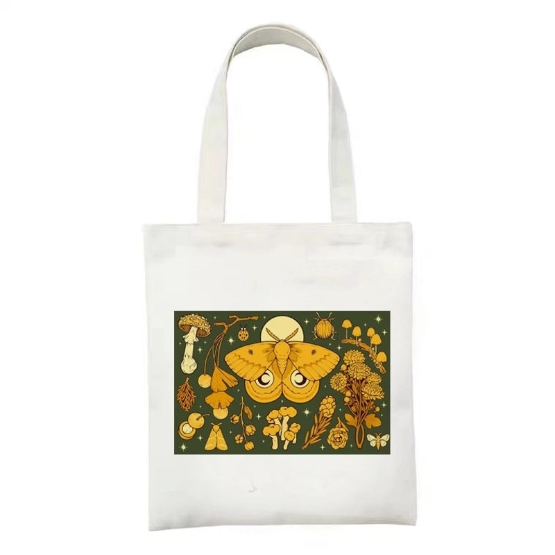 Women's Minimalist Flower Mushroom Shopping Bags