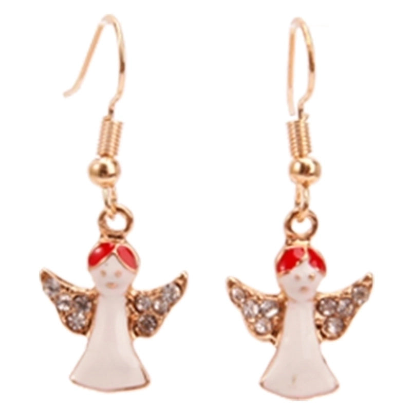 Fashion Santa Claus Christmas Socks Bell Epoxy Alloy Earrings