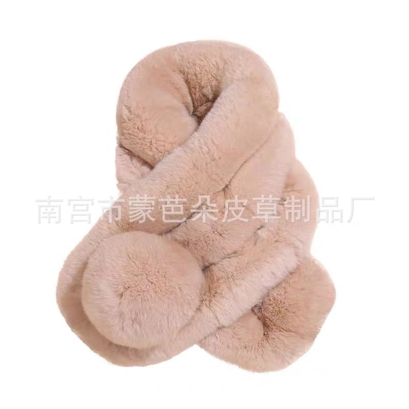 Unisex Elegant Vintage Style Solid Color Imitation Fur Scarf