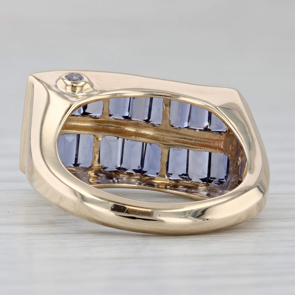 1.98ctw Iolite Tanzanite Ring 14k Yellow Gold Size 7 Abstract Cocktail