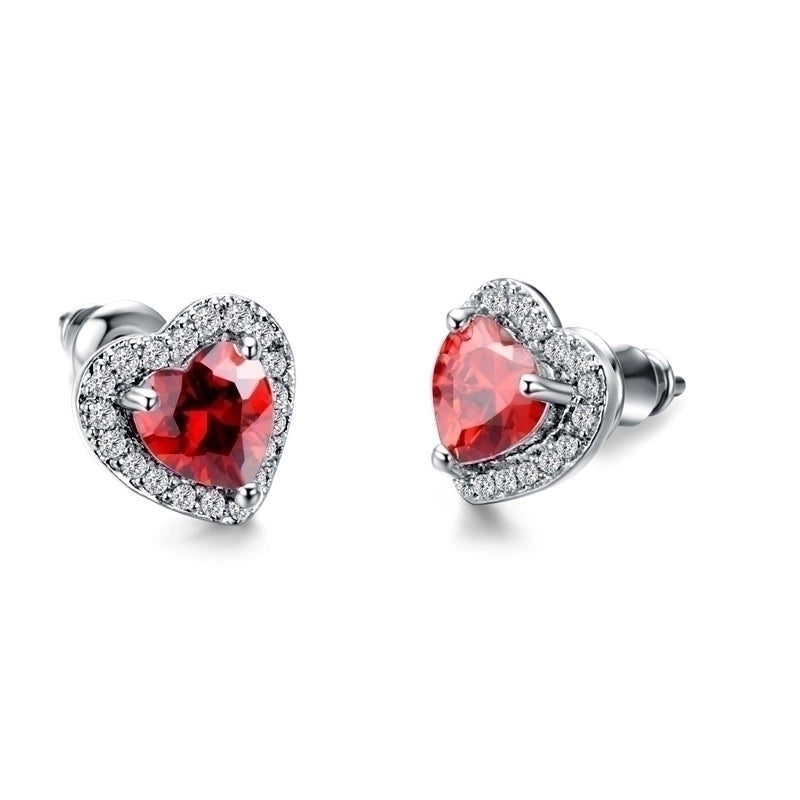 Minimalist Heart Copper Artificial Gemstones Earrings Ear Studs