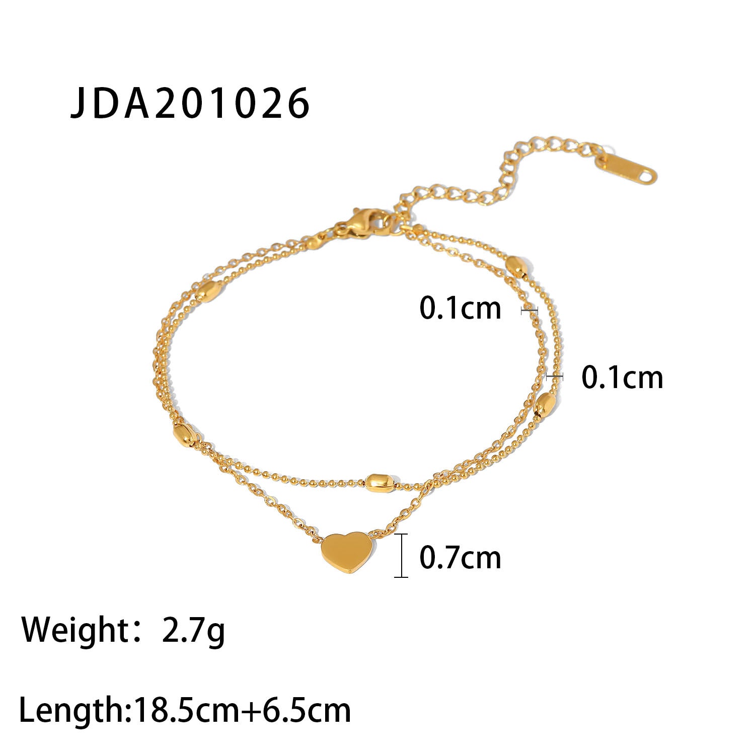 Women Minimalist Geometric Titanium Steel 18K Gold Plated Anklets