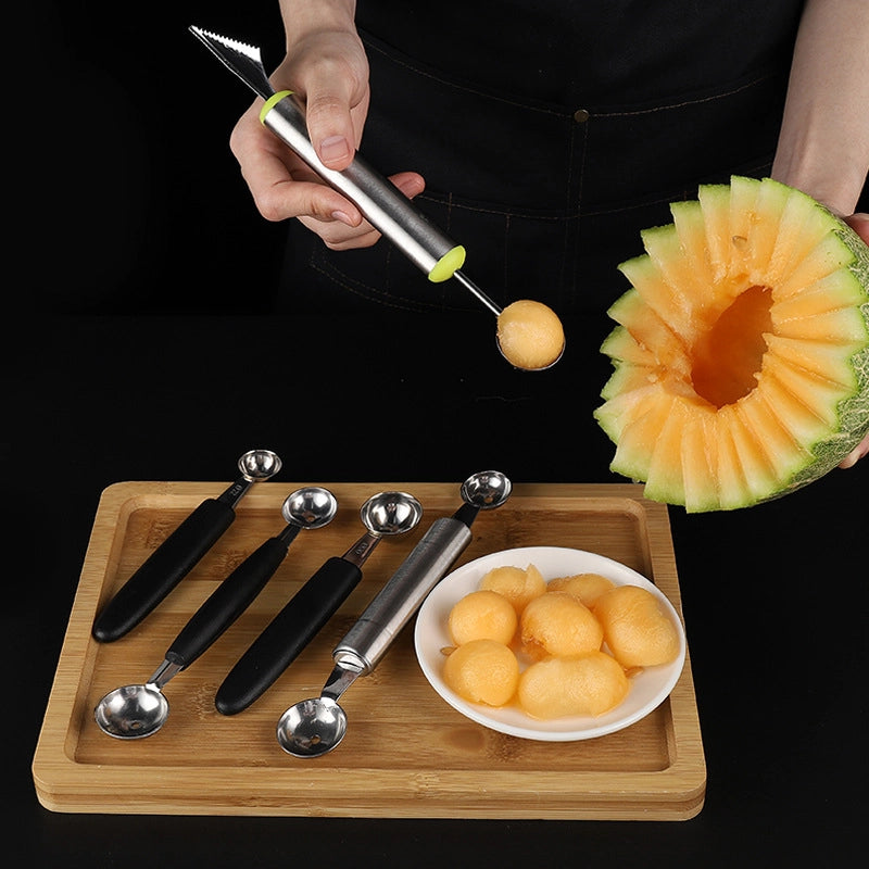 Stainless Steel Ball Digger Fruit Ball Round Spoon Ice Cream Digging Spoon Multifunctional Set Fruit Cutting Split Carved Knife