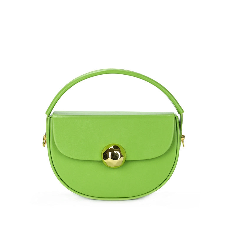 Women's Medium Pu Leather Solid Color Streetwear Flip Cover Underarm Bag