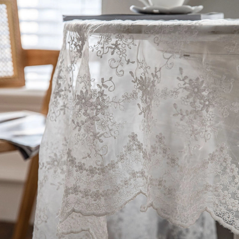 Tablecloth Cake Photography Background Embroidered Props Cloth White Tablecloth
