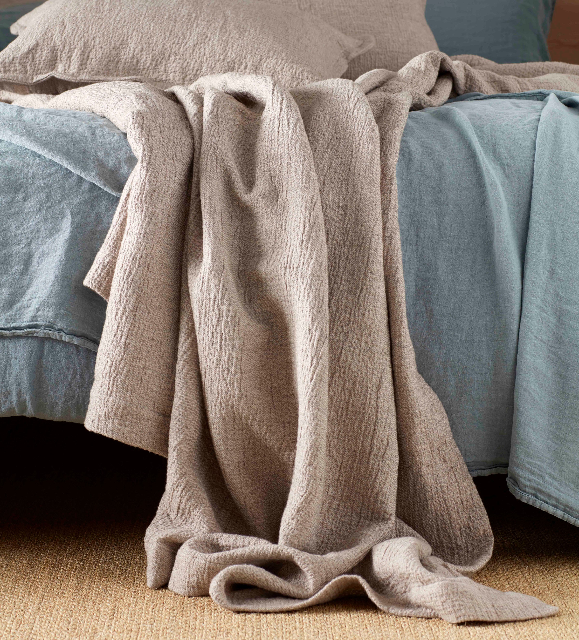 Natural Porto Cotton Linen Throw