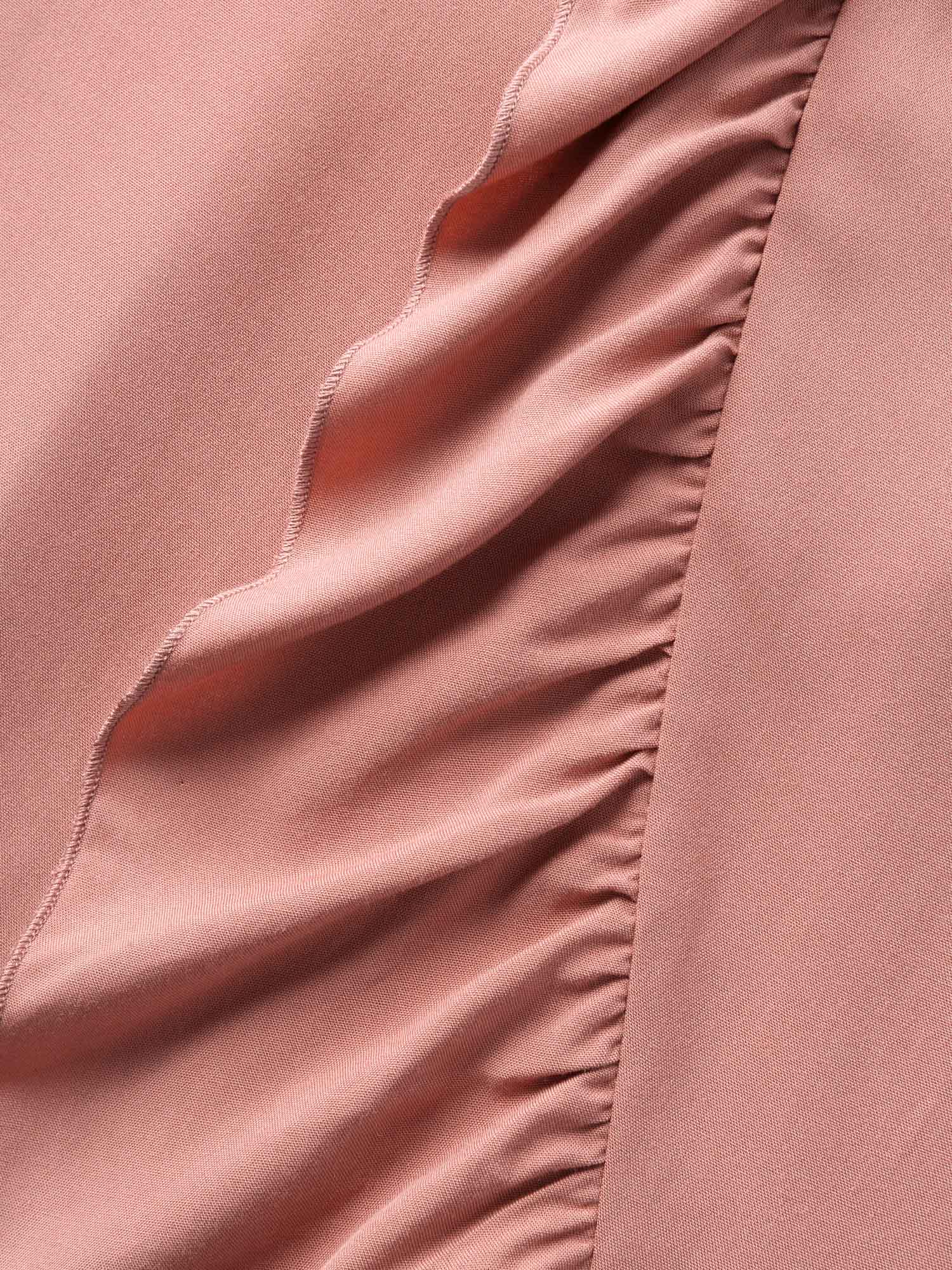 Lotus Leaf Edge Solid Wide-Leg Pants