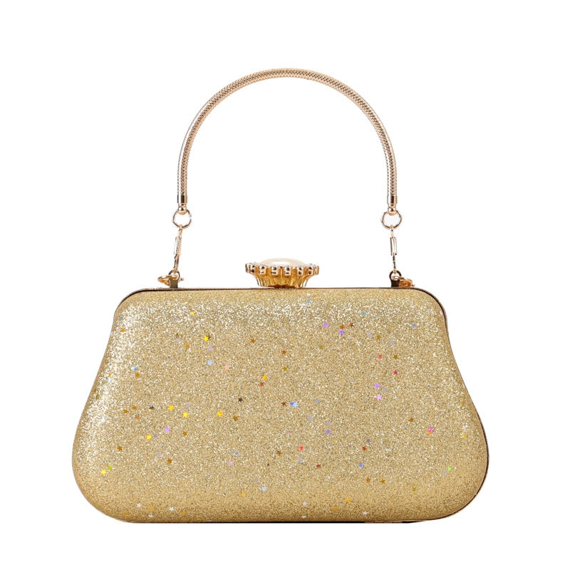 Women's Medium Polyester Solid Color Elegant Vintage Style Square Lock Clasp Evening Bag