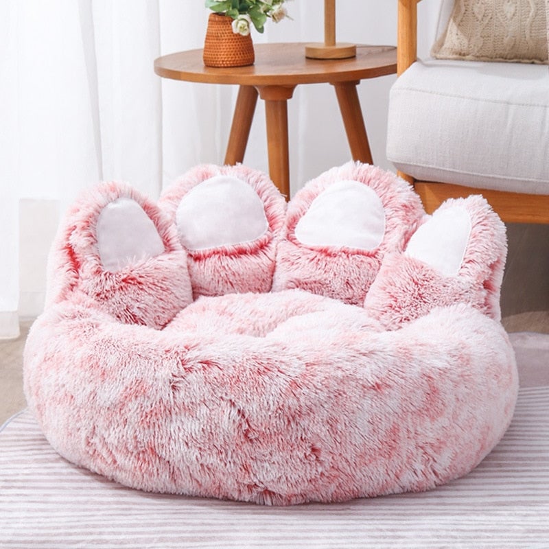 Plush Bear Paw Pet Bed