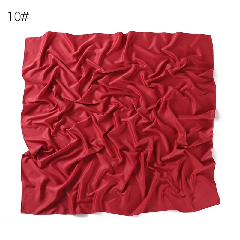 Women's Minimalist Solid Color Satin Silk Scarf